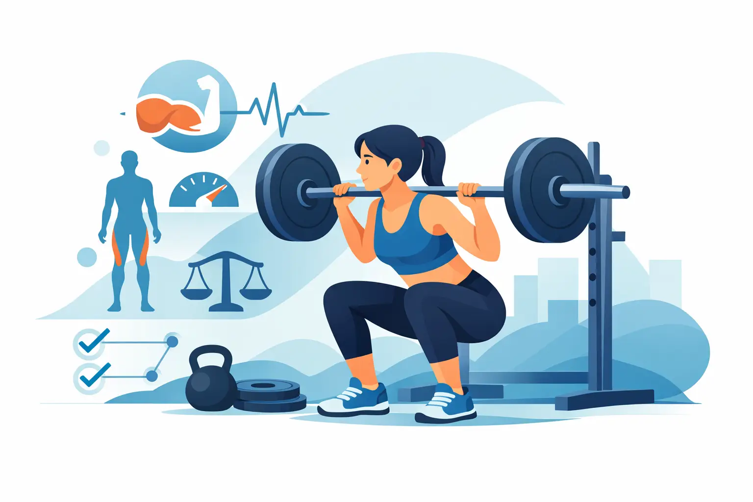 Mejorar técnica sentadilla con control y fuerza